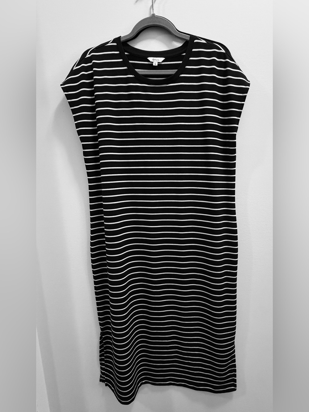 Reitmans Black and White Striped Midi Dress